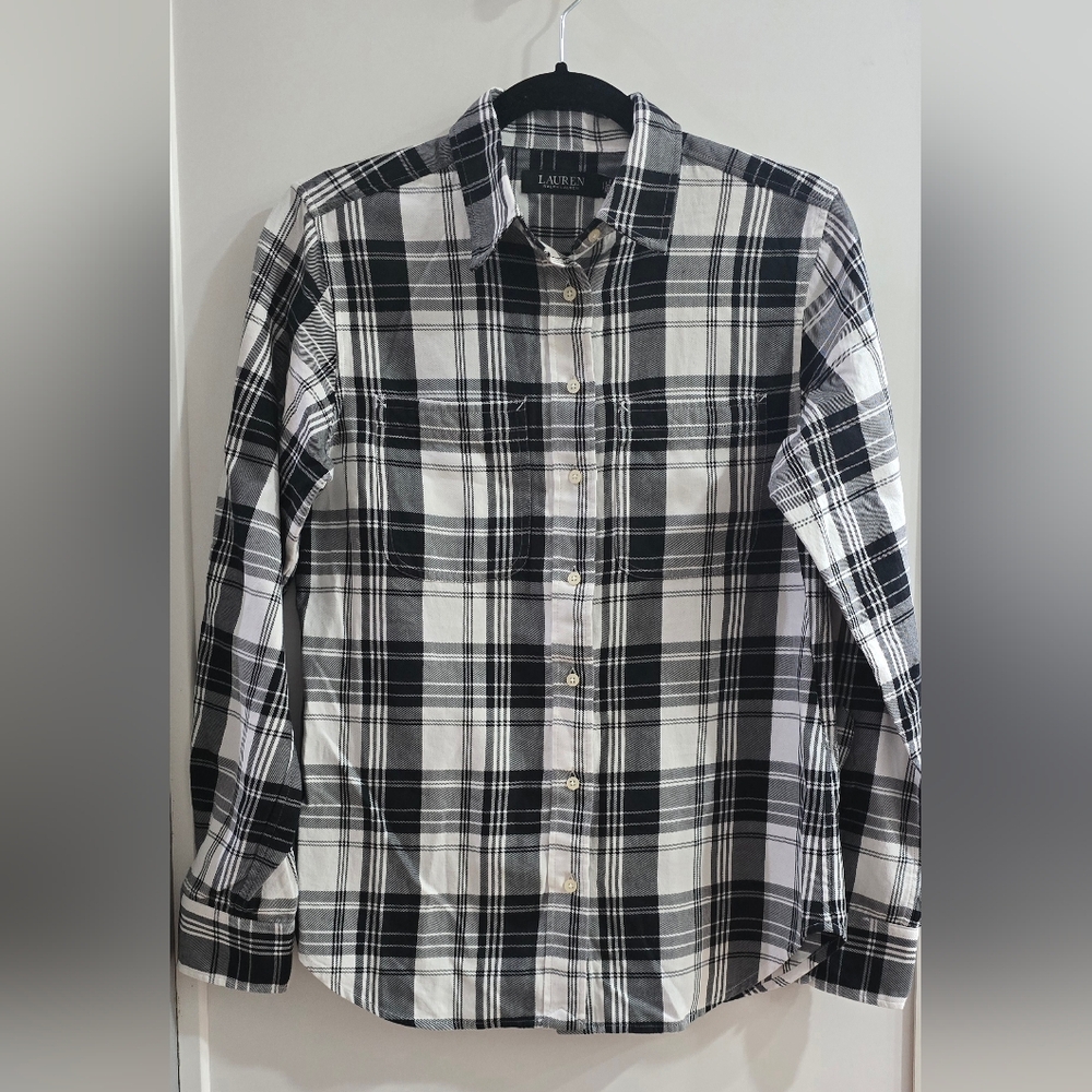 Ralph Lauren Black and White Checkered Shirt